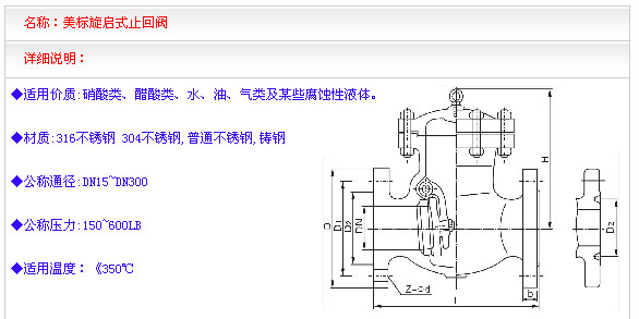 美标法兰止回阀