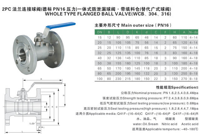 一体式法兰连接球阀