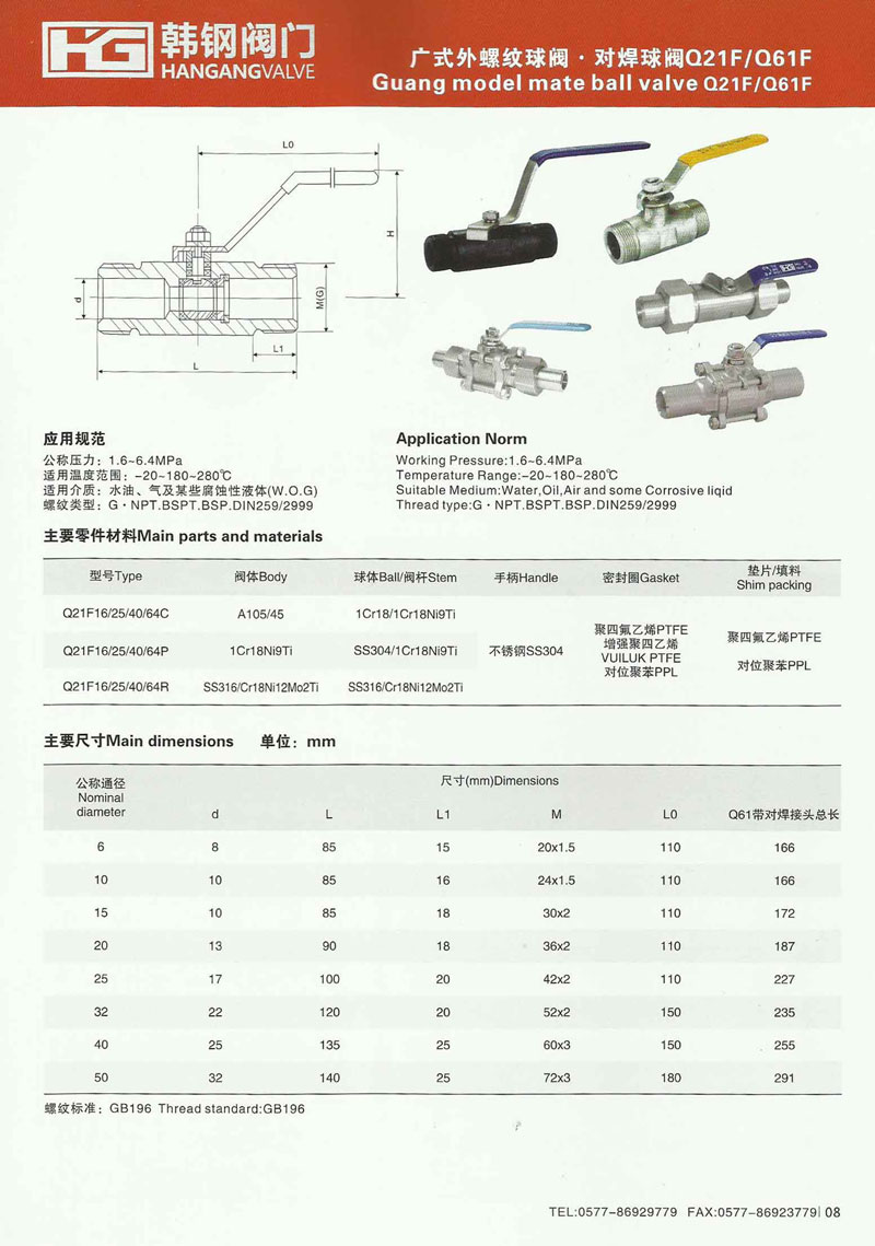 广式外螺纹球阀